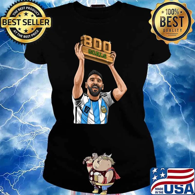 Lionel Messi 800 Goals Argentina 21 FC Barcelona Football Soccer T-Shirt Ladies tee
