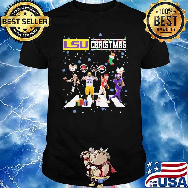 LSU Christmas Walking Abbey Road Mickey shirt