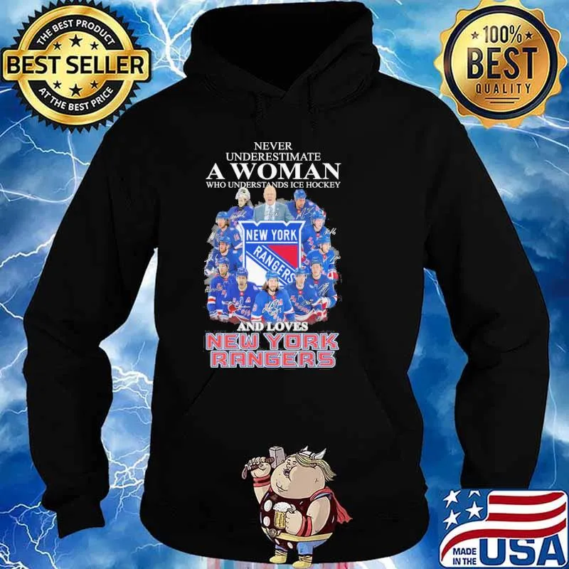 Never underestimate a woman who understands hockey and loves New York Rangers signatures s Hoodie
