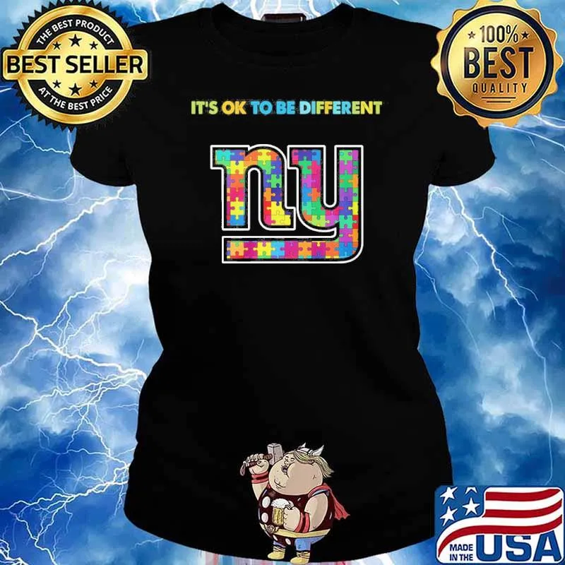 New York Giants it's ok to be different autism s Ladies tee