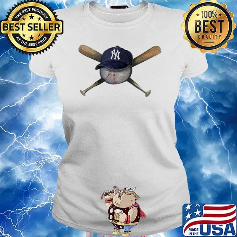 New York Yankees Tiny Turnip Hat Crossbats Shirt Ladies tee