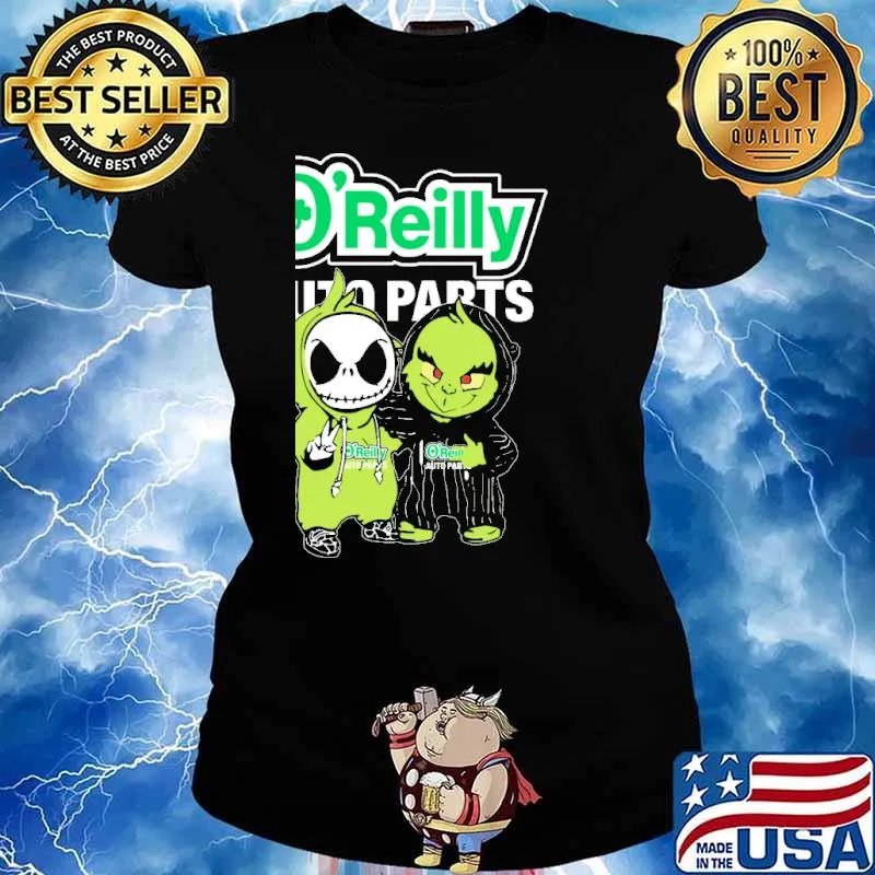 O'reilly auto parts jack skellington and grinch s Ladies tee