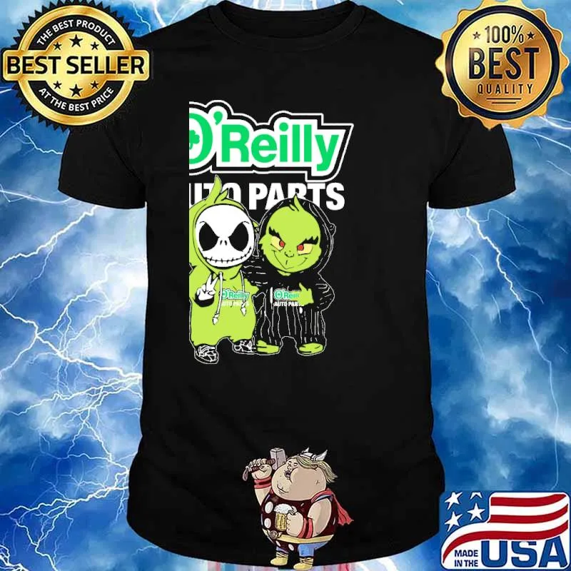 O'reilly auto parts jack skellington and grinch shirt