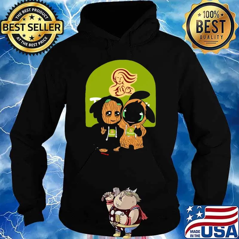 Panera bread groot and toothless s Hoodie