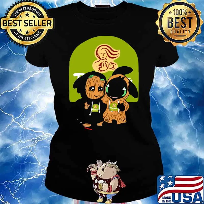 Panera bread groot and toothless s Ladies tee