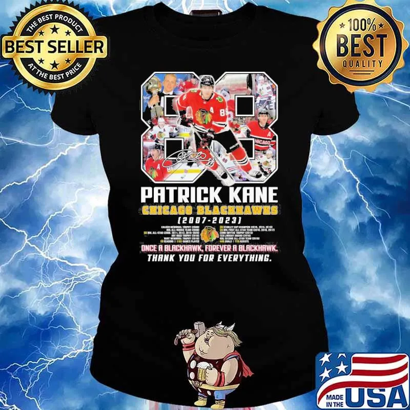 Patrick Kane Chicago Blackhawks 2007-2023 once a blackhawk forever a blackhawk thank you for everything signature s Ladies tee