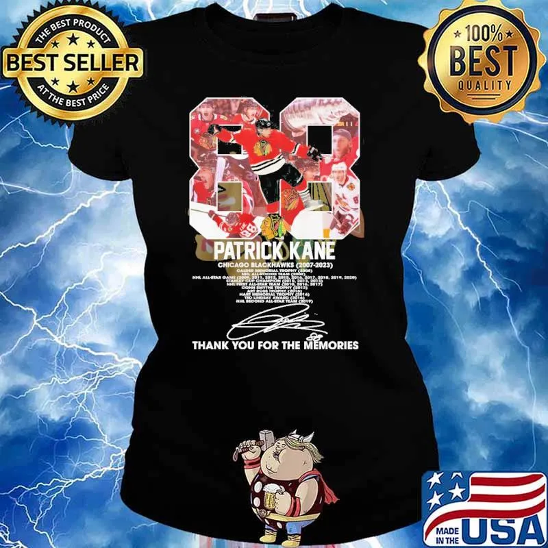 Patrick Kane Chicago Blackhawks 2007-2023 thank you for the memories 88 signature s Ladies tee