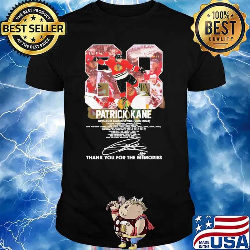 Patrick Kane Chicago Blackhawks 2007-2023 thank you for the memories 88 signature shirt