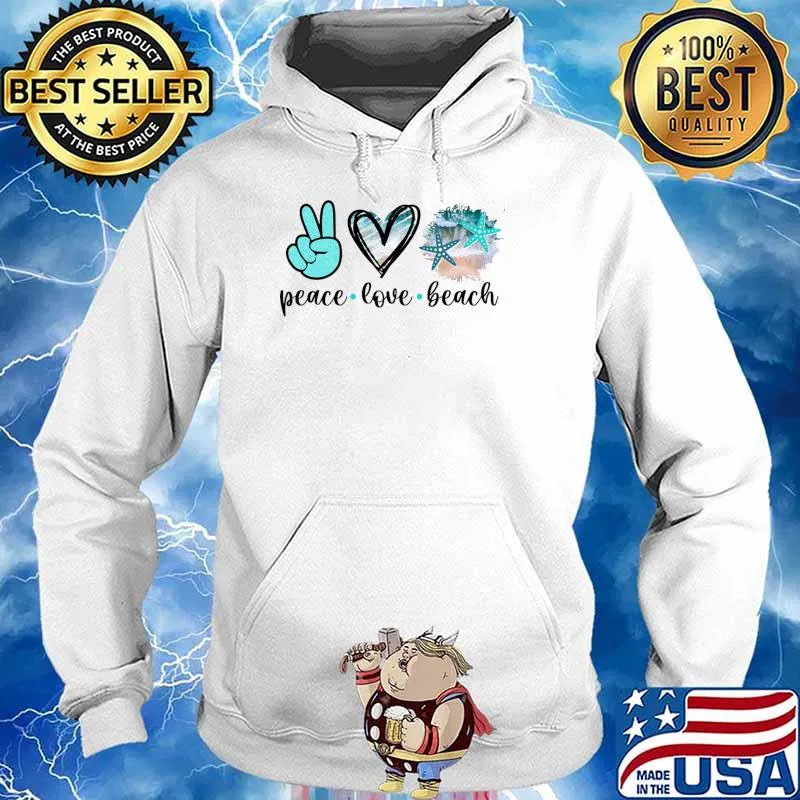 Peace love beach high hand heart watercolor T-Shirt
