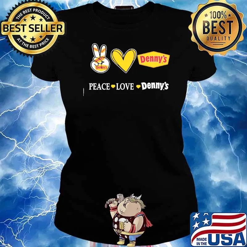 Peace love Denny's heart s Ladies tee