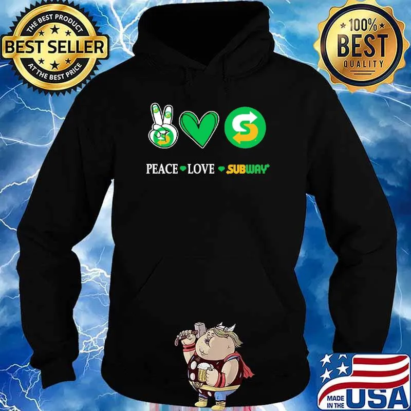 Peace love Subway heart s Hoodie