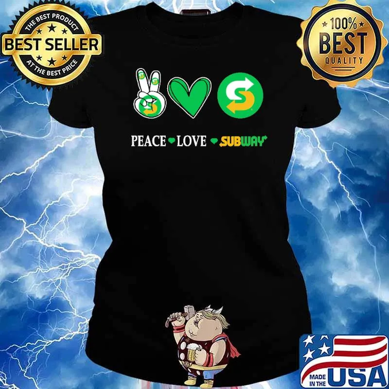 Peace love Subway heart s Ladies tee