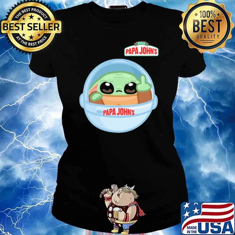 Pizza Papa John's baby yoda s Ladies tee