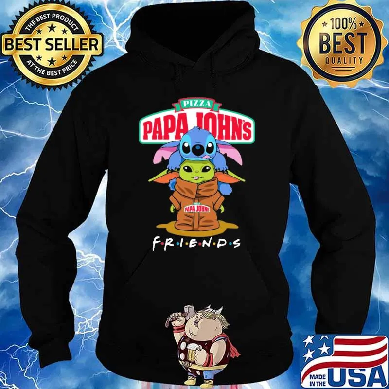 Pizza Papa John's baby yoda Stitch friends s Hoodie