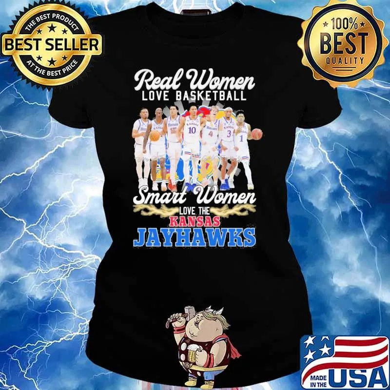 Real women loe basketball smart women love the Kansas Jayhawks signatures s Ladies tee