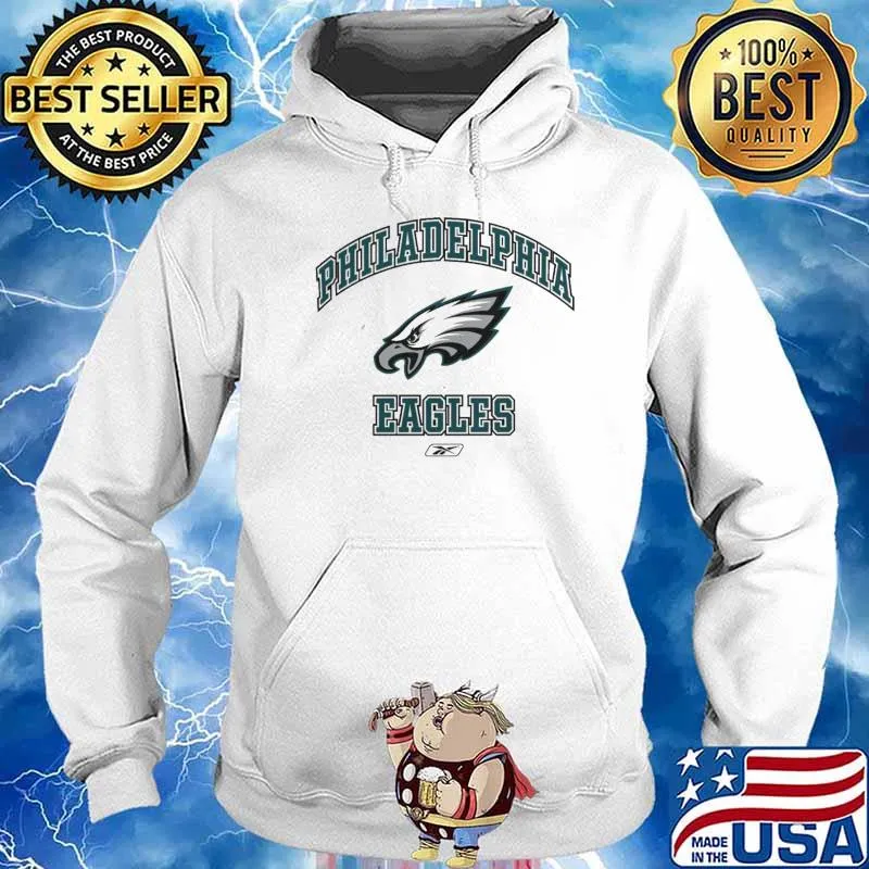 Reebok Grey And Teal Philadelphia Eagle NFL Football s Hoodie