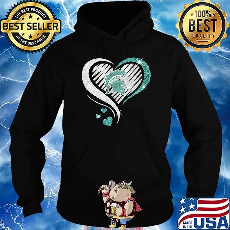 SANDMIST NCAA Michigan State Spartans heart diamond s Hoodie