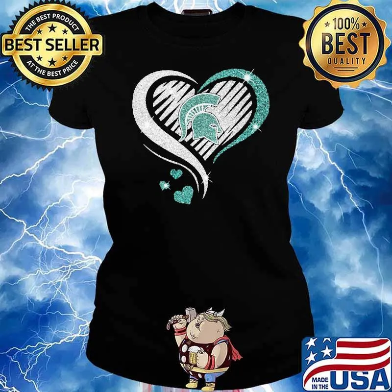 SANDMIST NCAA Michigan State Spartans heart diamond s Ladies tee