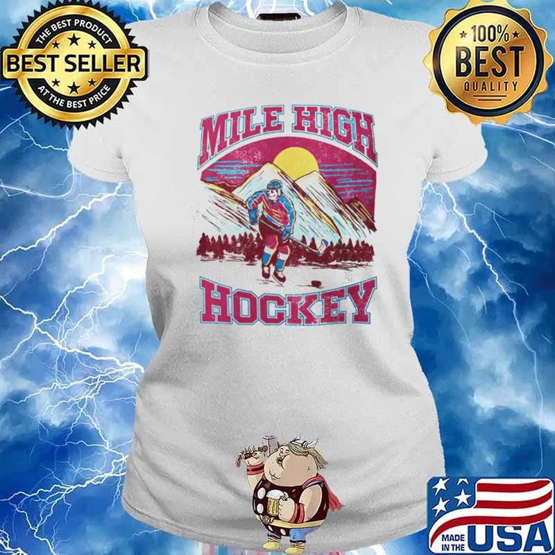 SKELETON PLAYER MILE HIGH COLORADO AVALANCHE HOCKEY SHIRT Ladies tee