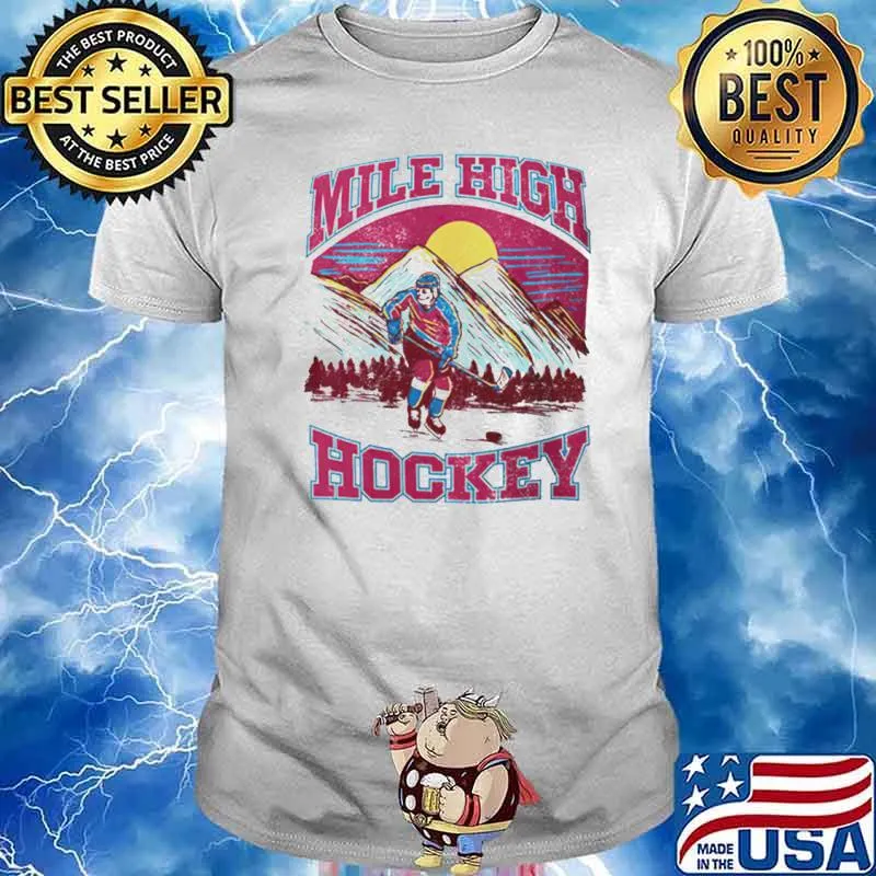 SKELETON PLAYER MILE HIGH COLORADO AVALANCHE HOCKEY SHIRT
