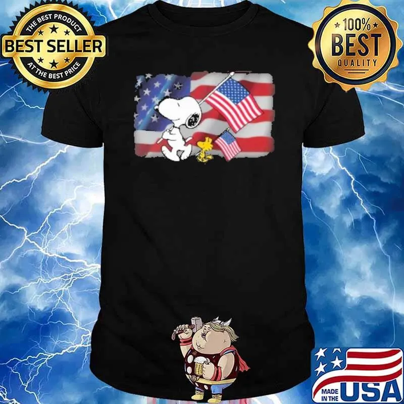 Snoopy and woodstocks America flag veteran shirt