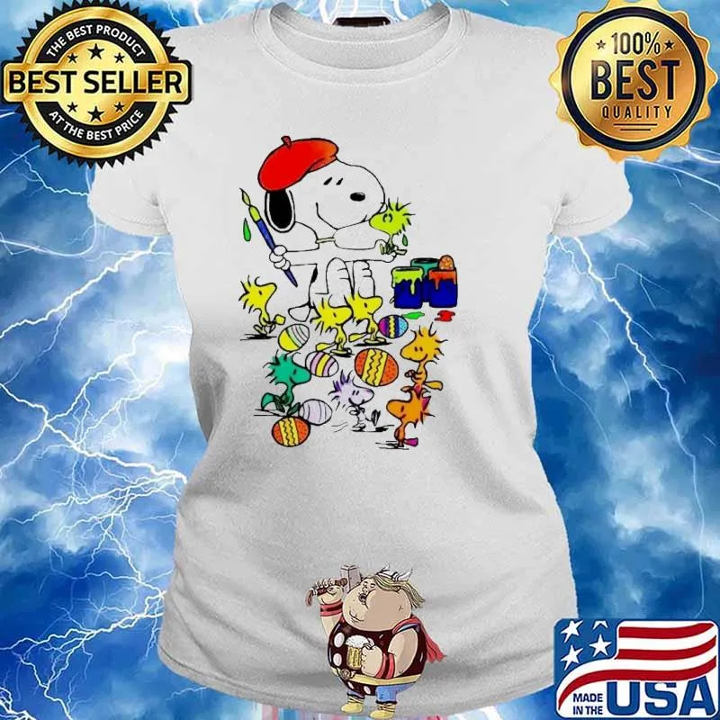 Snoopy and woodstocks pain Easter s Ladies tee