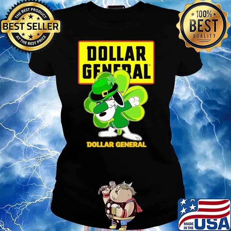 Snoopy dabbing Dollar General St.Patrick's day s Ladies tee