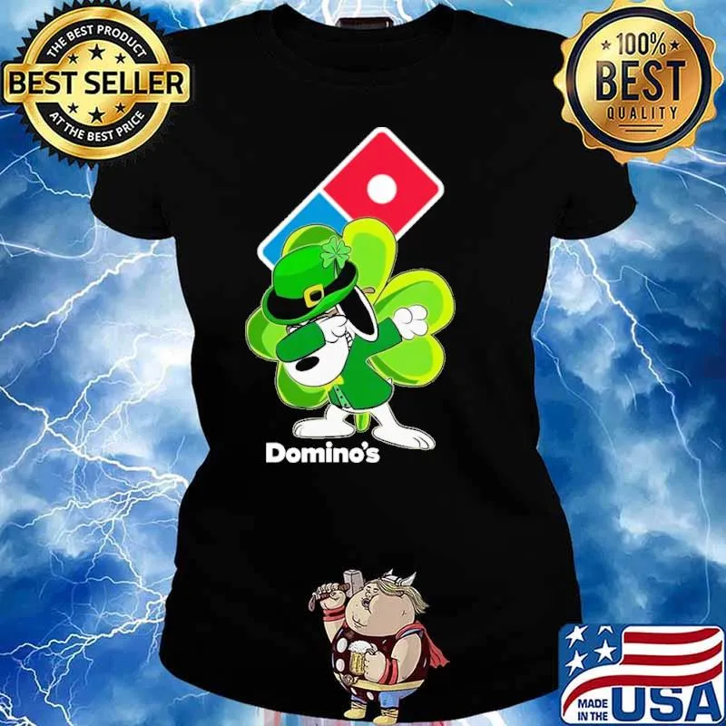 Snoopy dabbing domino's pizzas St.Patrick's day s Ladies tee