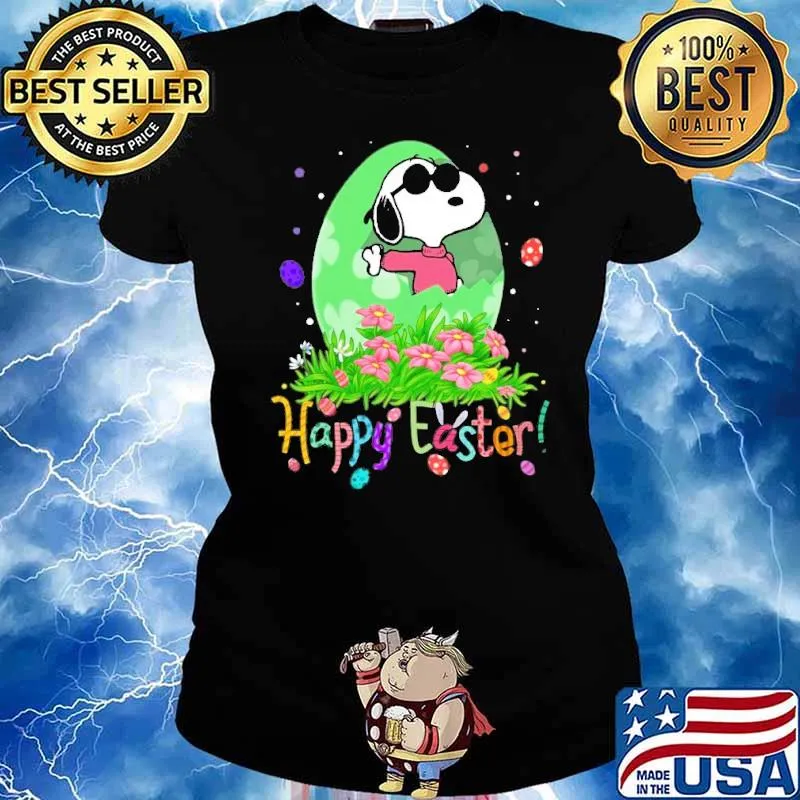 Snoopy happy easter flowers egg s Ladies tee
