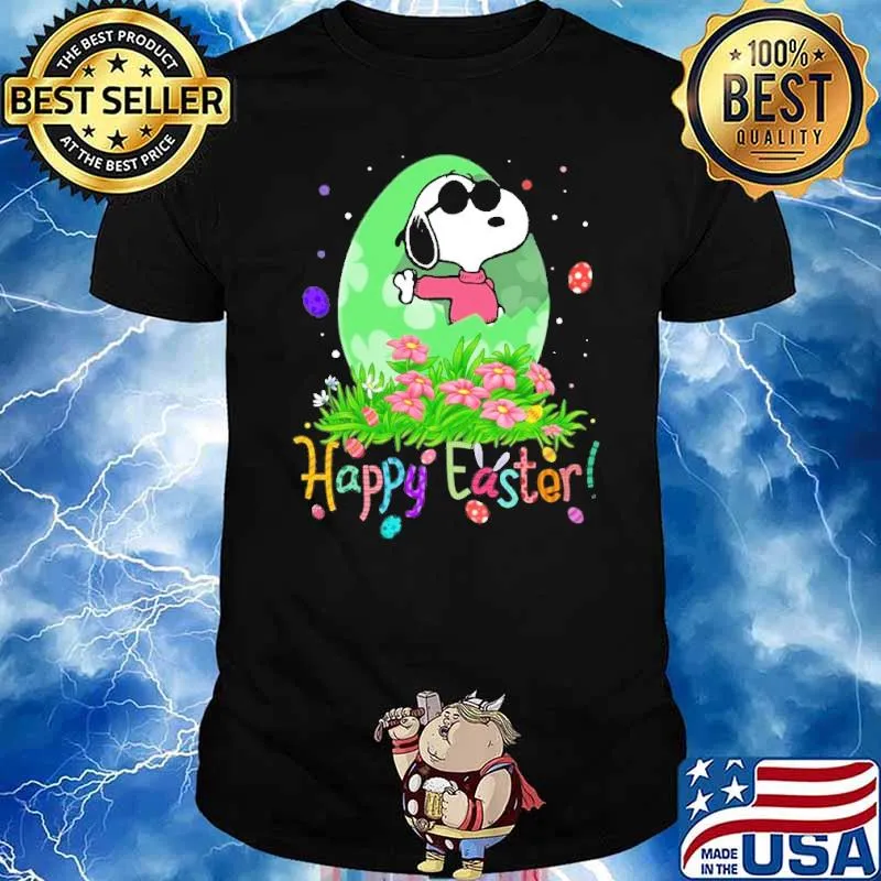 Snoopy happy easter flowers egg shirt