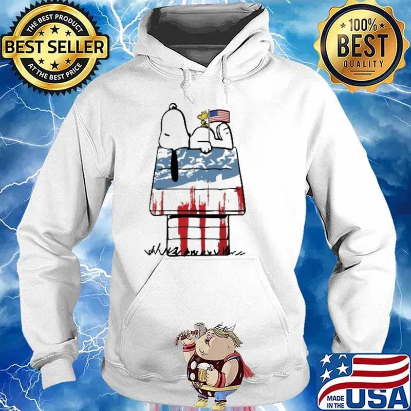 Snoopy sleep home and woodstocks America flag s Hoodie