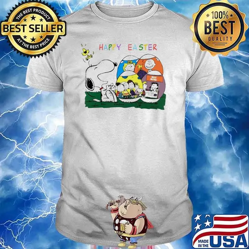 Snoopy woodstocks Charlie Brown and friends happy easter shirt