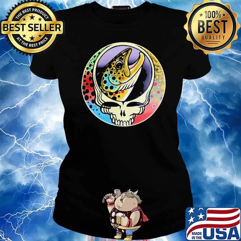Steal Your Face Brown Trout Grateful Dead Flylords s Ladies tee