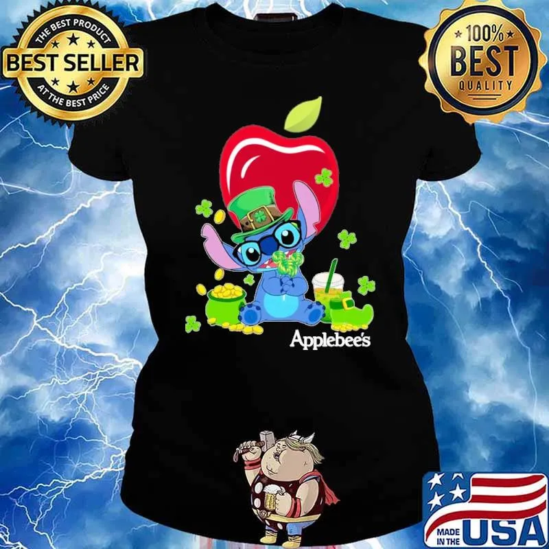 Stitch hug Applebee's St.Patrick's day s Ladies tee