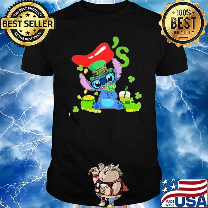 Stitch hug CHILI'S St.Patrick's day shirt