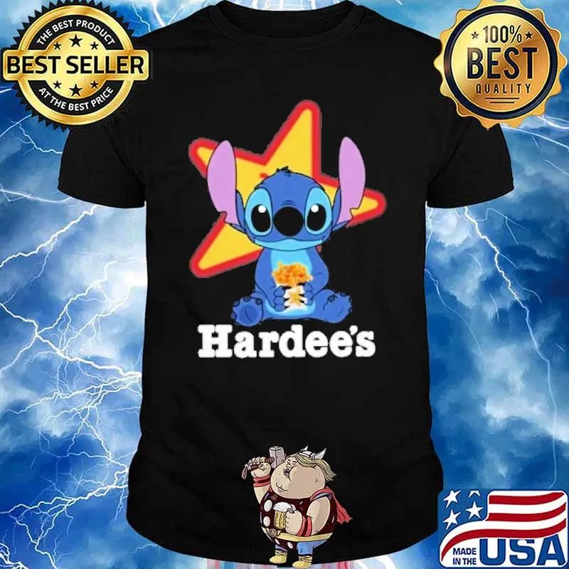 Stitch hug Hardee's shirt