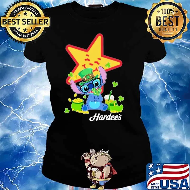Stitch hug Hardee's St.Patrick's day s Ladies tee