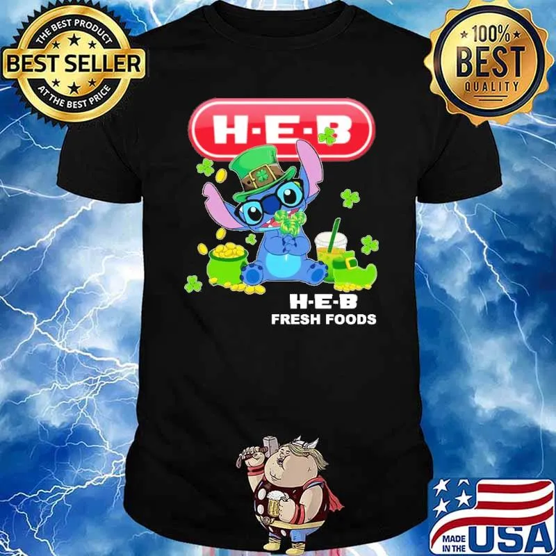 Stitch hug Heb fresh foods St.Patrick's day shirt