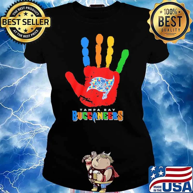 Tampa Bay Buccaneers Hand color autism s Ladies tee