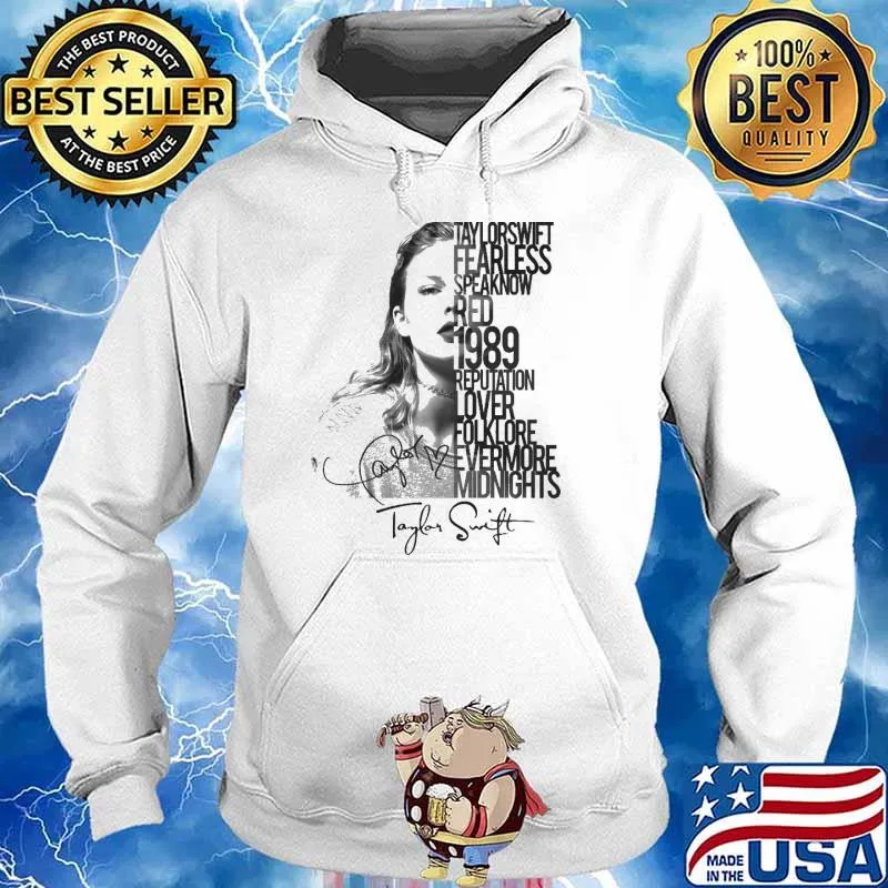 Taylor Swift fearless speaknow red 1989 reputation lover folklore evermore midnights signature s Hoodie