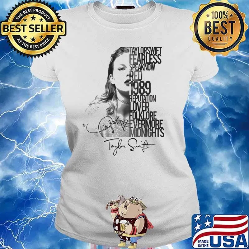 Taylor Swift fearless speaknow red 1989 reputation lover folklore evermore midnights signature s Ladies tee