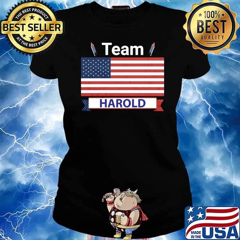 Team Harold American Flag Star Stripe T-Shirt Ladies tee