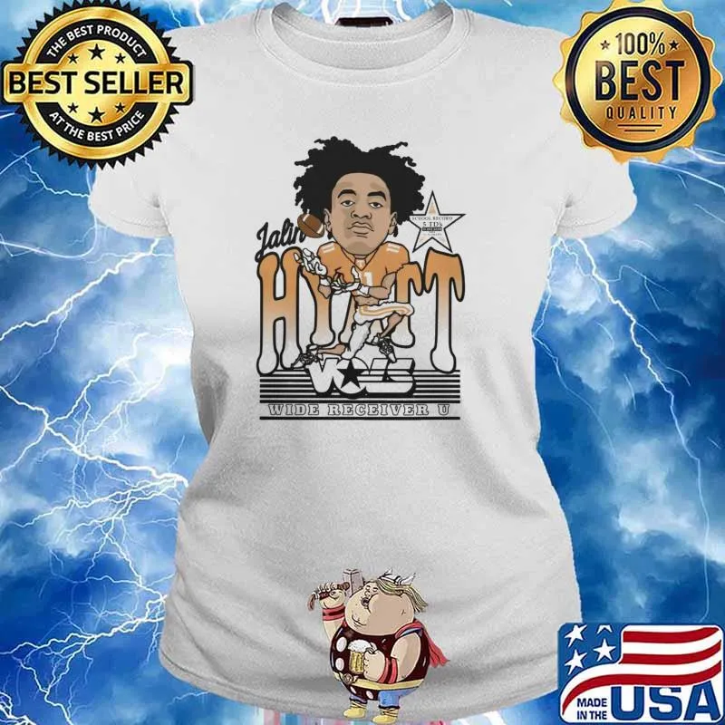 Tennessee Volunteers Football Jalin Hyatt Caricature wide receiver U s Ladies tee
