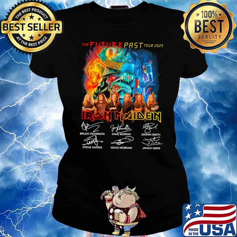 The future past tour 2023 Iron Maiden signatures s Ladies tee