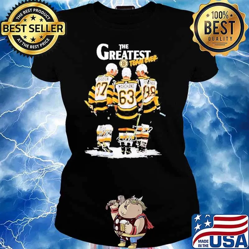 The Greatest Team Ever Marchand Signature Bruins Shirt Ladies tee