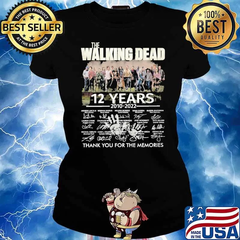 The Walkong Dead 12 years 2010 2022 thank you for the memories signatures s Ladies tee