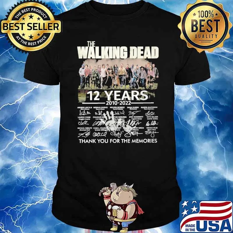 The Walkong Dead 12 years 2010 2022 thank you for the memories signatures shirt