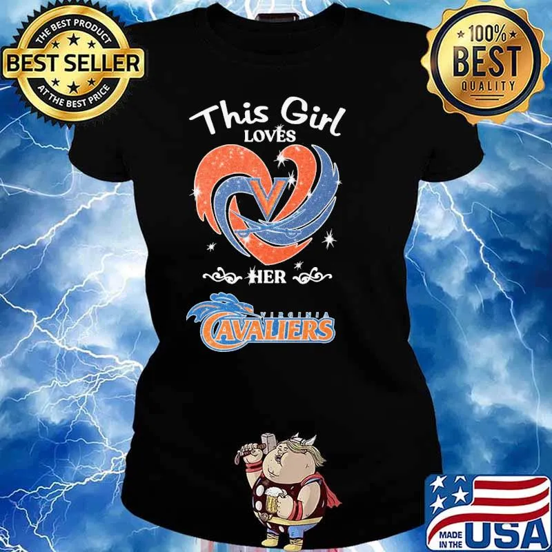 This girl loves her Virginia Cavaliers heart diamond s Ladies tee