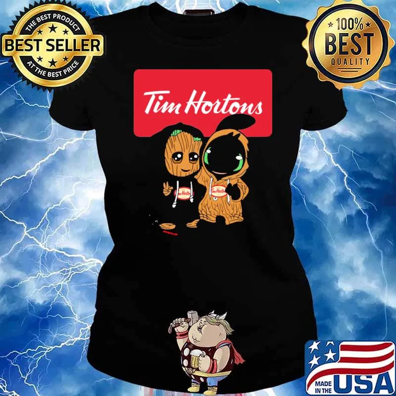 Tim Hortons groot and toothless s Ladies tee