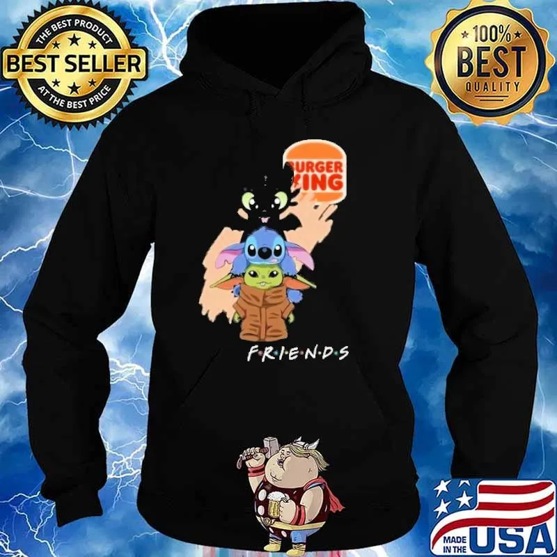 Toothless stitch baby yoda Burger king friends s Hoodie